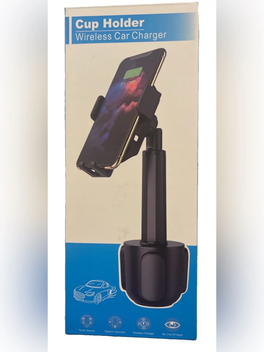 Squish Premium 2-in-1 SMART Wireless Car Charger Cup Holder Mount Touch Sensor